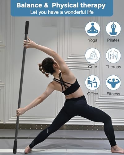 P Polerden Yoga Stick, 5ft Exercise Stick for Mobility, Stretching Stick with Non-Slip Ends, Exercise Dowel for Pilates, Balance Pole and Stretch Bar for Stretching Equipment - Image 5