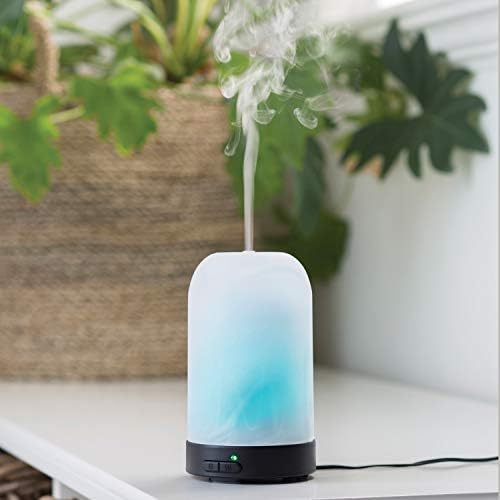 Airome Frosted Glass Medium Essential Oil Diffuser|100 mL Humidifying Ultrasonic Aromatherapy Diffuser 8 Colorful LED Lights, Intermittent & Continual Mist, Auto Shut-Off - Image 3