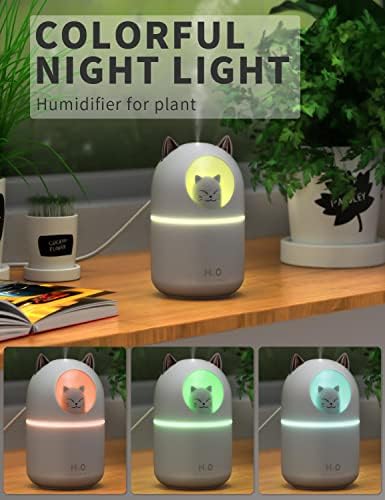 Cool Mist Humidifier,300ml Mini Humidifiers with Night Light,Waterless Auto-Off Air Humidifier,20dB Quiet Humidifiers for Bedroom,Car, Plant for Girl Boy - Image 5