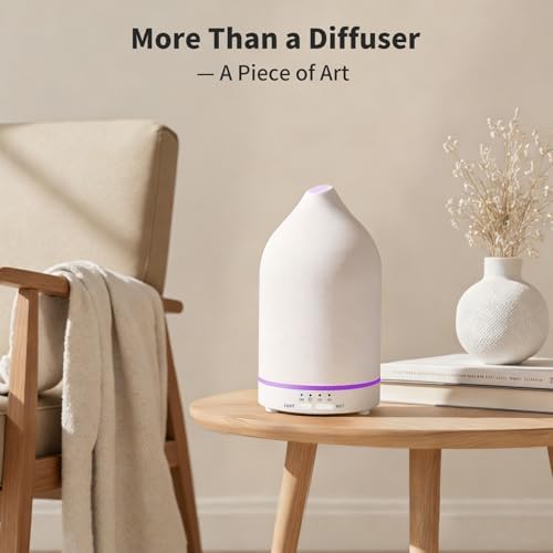 URPOWER 180mL Ceramic Essential Oil Diffuser Aromatherapy Diffuser for Home - Image 5