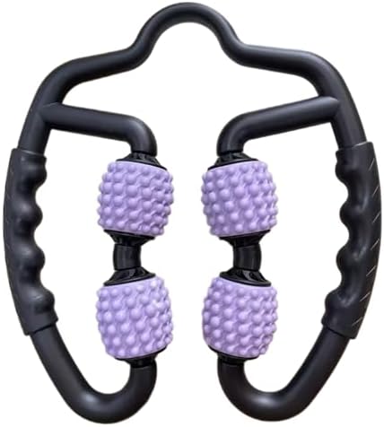 4 Wheels Foam Roller Muscle Massager for Leg Neck Hand Arm,Trigger Point Muscle Relax Massager Indoor Sports Yoga Bodybuilding Equipment (Purple) by PCSCER