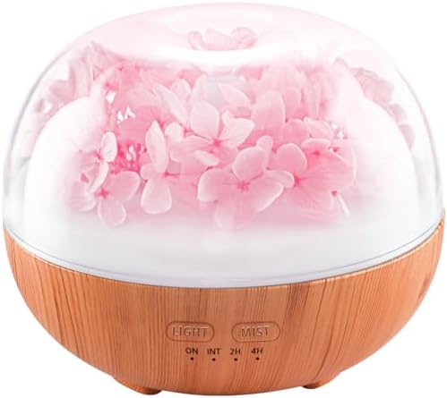 Aromatherapy Essential Oil Diffuser, 300ml Air Diffuser Humidifier with 7 LED Colors, Timer & Auto-Off for Home Bedroom Office (Pink) by Daileeby