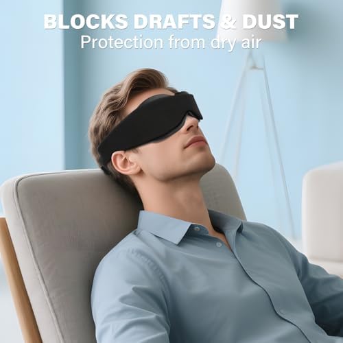 Sleep Mask for Dry Eyes, 100% Blackout Hydrating Sleeping Mask Black - Image 3