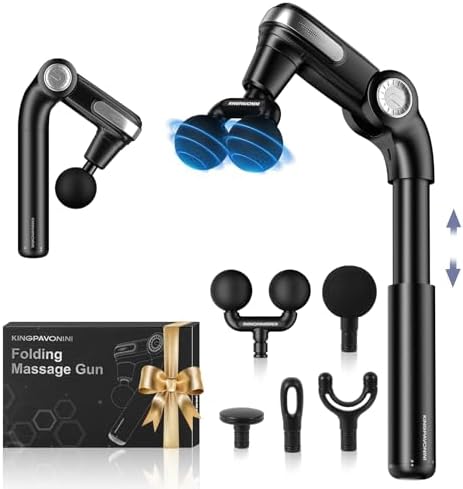 KingPavonini Foldable Massage Gun Deep Tissue, Black, Model JA-G7 by KingPavonini