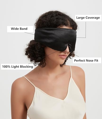 Mulberry Silk Sleeping Eye Mask, ALASKA BEAR Wraparound Style Comfort Ear Muff Blindfold and Soft Headband for Full Blackout and Hair Protection, Adjustable - Image 5