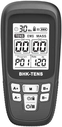 24 Modes TENS Unit Muscle Stimulator with 8 Electrode Pads, Professional 3-in-1 Electronic Pulse Massager with 2-150Hz Rate, 40 Levels, 90mins Timer, EMS TENS Machine for Pain Relief Therapy by BHKTENS