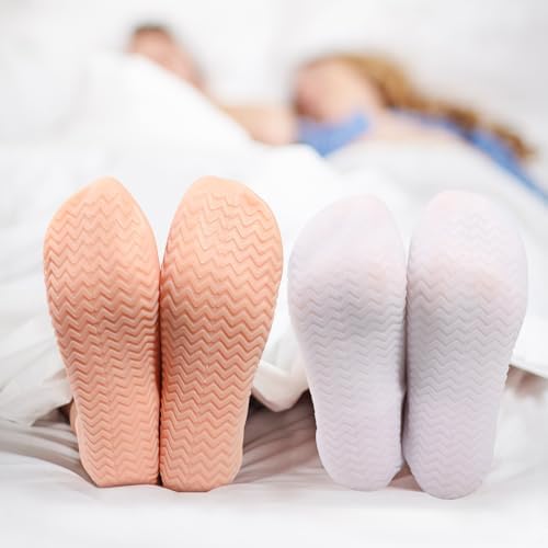 Silicone Moisturizing Socks for Dry Cracked Feet - 2 Pairs, XL Long Size, Non-Slip Heel Socks for Women and Men - High Stretch Foot Care Pedicure - White & Beige - Image 6