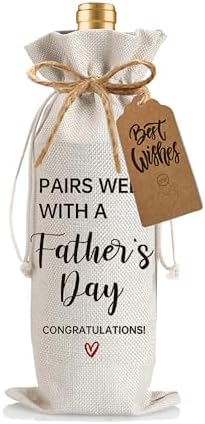 1Pcs Father's Gifts Wine Gifts Bag Dad gifts Wine Bag Father's Day, Pairs Well With a Father's Day with 1Pcs Kraft Blessing Cards and natural jute rope - Image 7