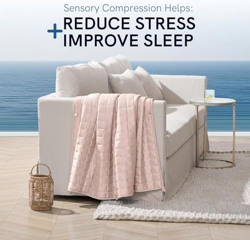 YnM Cooling Weighted Blanket for Adults, 15lbs Heavy Bed Throw Comforter with 100% PE Fabric, Ideal for Hot Sleepers or Summer Days(48x72 Inches for Twin/Full Bed, 15 Pounds, Pink) - Image 2