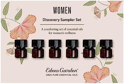 Edens Garden Women Essential Oils Discovery Sampler 6 Set – 100% Pure Therapeutic Grade, Undiluted Blends for PMS, Hormonal Balance & Menopause Support - Natural, Skin Safe & Vegan, .92 ml/6 Pack by EdensGarden
