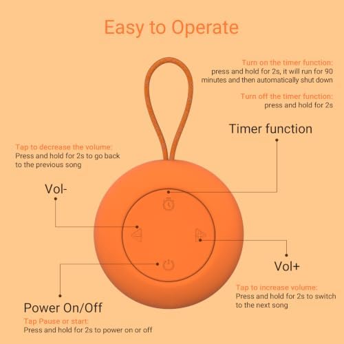 Portable Baby Sound Machine & Essentials for Babies & Kids-Orange - Image 7