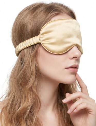 [3 Pack] QSYW Sleep Masks, Satin Eye Mask for Sleeping - Silky Eye Masks Bulk with Storage Bag & Elastic Strap,Beige - Image 2