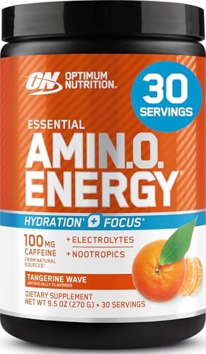 Optimum Nutrition Amino Energy Powder Plus Focus, Tangerine Wave, 9.5 Oz by OPTIMUMNUTRITION