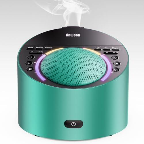 Sound Machine & Aroma Diffuser Pro 4-in-1 Sleep System, Premium Metal Shell with Schumann Resonance &Night Light, White Noise &50+ Natural Sounds -for Sleep, Focus, Relaxation -Adults Kids Baby by Dedicatedtoyourbettersleep