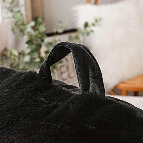 Aimuan Reading Pillow Bed Rest Pillow with Arms Rabbit Fur Cushion for Adults Teens Incline Rest Sitting up & Sleeping Snoring Pillow with Pregnancy Lumbar Back Support (Standard, Black) - Image 6