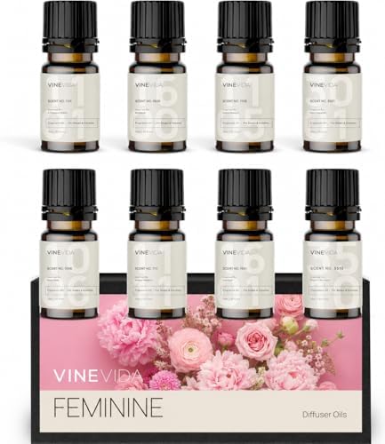 VINEVIDA Feminine Diffuser Oil Collection [Set of 8] - Scented Oil | Aromatherapy Diffuser Oils | Made in USA by VINEVIDA