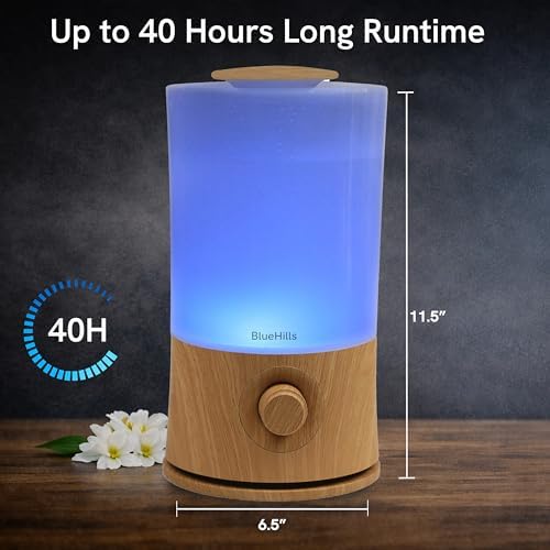 BlueHills Premium 2000 ML XL Large Essential Oil Diffuser Aromatherapy Humidifier for Large Room Home 40 Hour Run Huge Coverage Area 2 Liter Extra Large Capacity Huge Diffuser Wood Grain E005 - Image 4