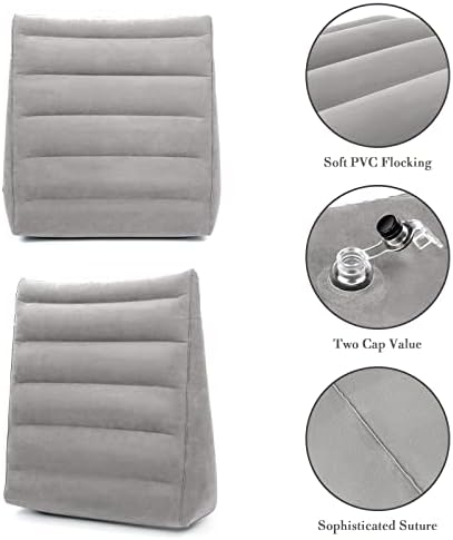 USHMA Inflatable Wedge Pillow for Sleeping, Portable Travel Wedge Pillow for Sitting in Bed, Inflatable Wedge Pillows for Travel, Blow Up Under Knee Pillow - Image 2
