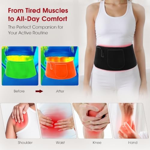 Red Light Therapy Belt for Body, 105 LEDs Infrared Light Therapy Wrap Belt for Waist Back Shoulder Legs Knee Muscle Relax, Portable 660nm 850nm 3 Chips in 1 Red Light Belt with Timer(Corded) - Image 5