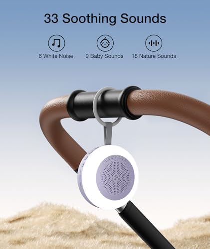 Portable Sound Machine,LEICEX White Noise Machine,33 Soothing Sound 10 Colors Night Light Sleep Machine for Baby Kids,Timer and Memory, Travel Sound Machine for Sleep Office Privacy Travel(Purple) - Image 2