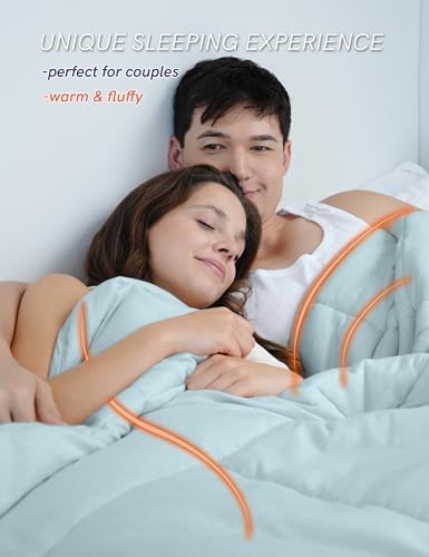 YnM Weighted Blanket Queen 20lbs, The Heavy Oversized Weighted Comforter, Warm & Fluffy Throw (Green, 20lbs, 90" Lx90 W) - Image 4