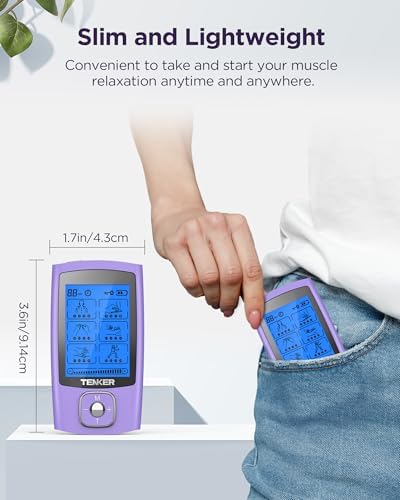 TENKER 24 Modes TENS Unit Muscle Stimulator for Pain Relief, Rechargeable TENS Machine, Drug-Free Pain Relief for Shoulder, Back, Sciatica, Muscle, Physical Therapy, 8pcs 2" and 2"x4" Electrode Pads - Image 4