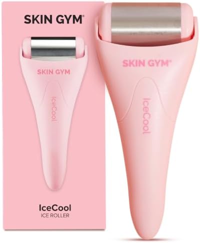 SKIN GYM IceCool Stainless Steel Ice Roller for Face | Cryo Facial Ice Roller for Puffiness & Redness Relief | Cold Face Roller to Tighten Pores & Soothe Skin by SkinGymCo