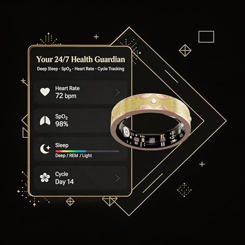 Smart Ring for Women, Baroque Inspired Design (Yellow,9#) - Image 5