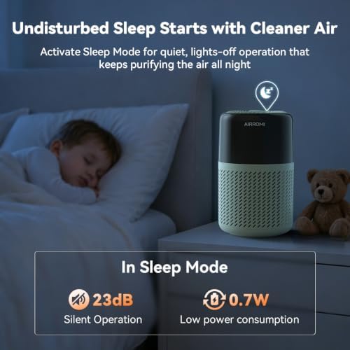 AIRROMI HEPA Air Purifier for Bedroom&Home,Pet Air Purifier for Home Pets,Removes Pet Odor,Cat Litter Smell,Dust,Smoke&Allergies,Quiet Room Air Purifier with Scents,360°Air Cleaner,A2005 Green - Image 7