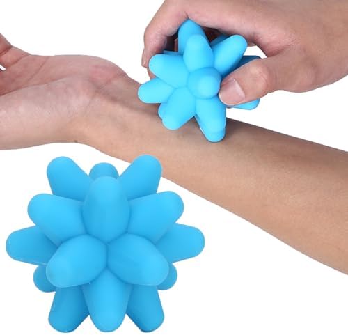 Dioche Spiky Massage Balls, 2 Colors Acupoint Physical Massage Balls, Lacrosse Ball Roller Set Perfect for Foot Massage, Deep Tissue Massage, Trigger Point (Blue) - Image 4