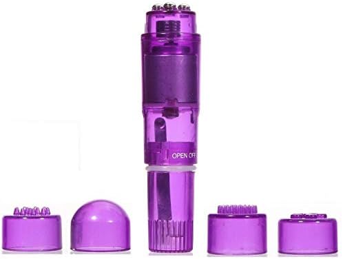 Mini Massager Handheld with 4 Heads Pocket Pen for Face, Neck, Head,Back and Shoulder (3PC Purple) - Image 2