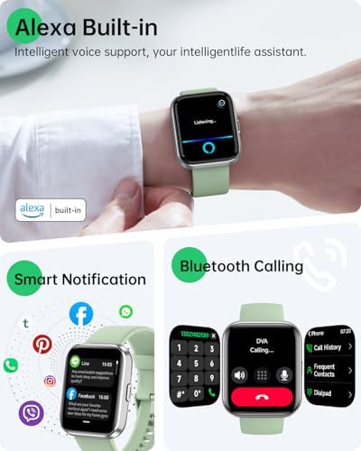 Smart Watches for Women, 1.83" HD Alexa Smart Watch for Android Phones & iPhones with Calls/Messages/Reminders, 3ATM 120+ Sport Modes Fitness Tracker Watch for Women with Heart Rate/Sleep/SpO2 Monitor - Image 2