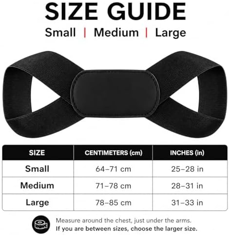 Slim Lightweight Posture Corrector for Men & Women – Invisible Upper Back Support Brace for All-Day Wear – Comfortable Under Clothing – Black (Small) - Image 3