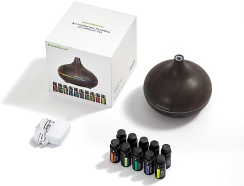 InnoGear 400ml Aromatherapy Essential Oil Diffuser 10 Oils Gift Set, Dark - Image 6