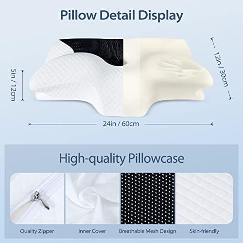HOMCA Cervical Pillow, Ergonomic Memory Foam Neck Pillow for Pain Relief - Image 5