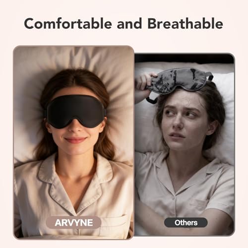 Sleep Mask for Side Sleepers, 100% Blackout 3D Contoured Eye Mask, Black - Image 6