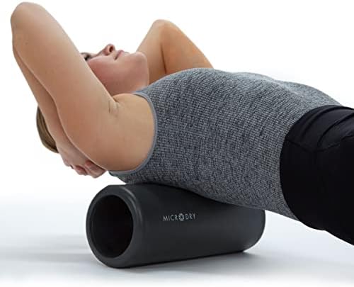 MICRODRY Deluxe Fitness Foam Back Roller for Muscle Relief, Roller for Yoga, Stretching, Deep Tissue Firm Massage & Trigger Point Release, Exercise Workout at Home or Gym, 13x5.3, Dark Grey by Microdry