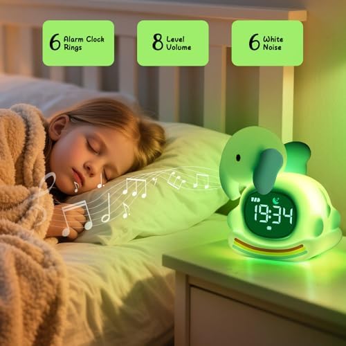 Alarm Clock for Kids,Wake up Clock for Kids,Digital Sleep Trainer with LED Display,Sleep Companion for Toddler,Color Changing Alarm Clock for Kids, Rechargeable,Gift for Girls Boys Teens Room Decor - Image 6
