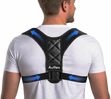 Posture Corrector for Men & Women – Back Brace Posture Corrector & Upper Back Brace for Shoulder Support – Adjustable Back Straightener for Neck & Back Pain Relief, Clavicle Support for Hunchback & Slouching (Chest 25-42”) by Auflex