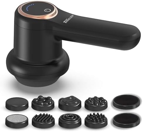TOTO81JXM Handheld Cellulite Massager, Body Sculpting Machine, Lymphatic Drainage Device, Lipo Massage Roller for Stomach Belly Butt Arms Legs, Vibrating Massage Home Use Cordless & Mini (Black) by BODYMASSAGER