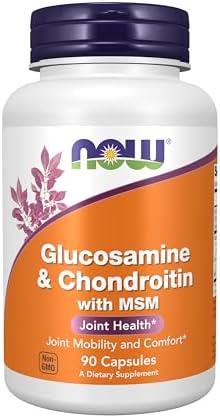 NOW Foods Supplements, Glucosamine & Chondroitin with MSM, Joint Health, Mobility and Comfort*, 90 Veg Capsules by NOW