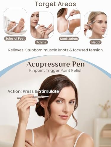 Rena Chris Stainless Steel Muscle Scraper Tool and Acupressure Pen 2-Pieces - Image 4
