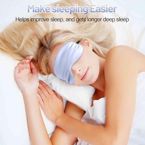 Silk Sleep Mask, Blackout Eye Mask for Sleeping with Adjustable Strap - Image 2
