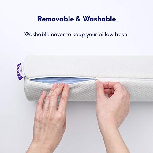 C CUSHION LAB Roll Pillow for Neck Relief - Extra Dense Memory Foam Round Cylinder Bolster for Cervical Support, Spondylosis, Neck Pain Relief, & Spine Lumbar Traction - Washable Cover & Travel Bag - Image 6