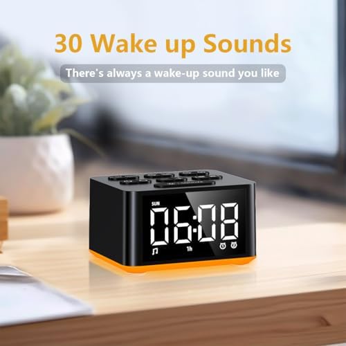 【3 in 1】 Sound Machine Dual Alarm Clock Night Light White Noise Machine 27 Sleeping Sounds for Adults Kids Precise 32 Level Volume Sleep Timer Memory Function Digital Clock with 30 Wake Up Sounds - Image 7