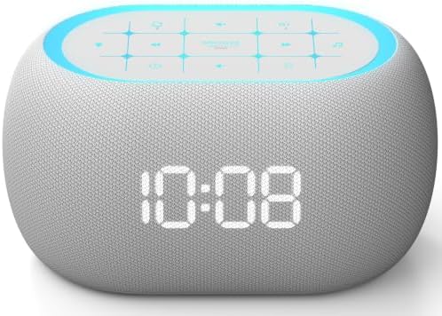 ANJANK White Noise Sound Machine Alarm Clock with Bluetooth Speaker, 21 Relaxing Sounds, 7 Night Lights,0-100% Dimmer/Sleep Timer/30-Level Volume Control,Sound Machine for Kids Adults Sleeping,Bedroom by ANJANK