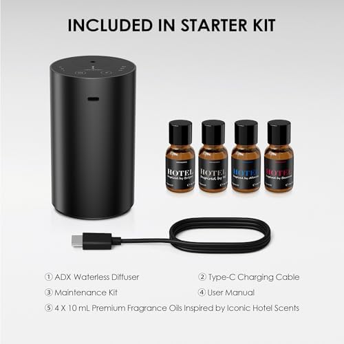 Airversa ADX Waterless Essential Oil Diffuser Starter Kit, Black - Image 5