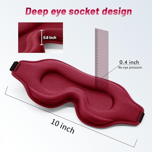 Sleep Mask for Men and Women, Lash Extensions 3D Eye Mask, Red - Image 5