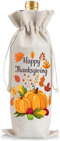 1Pcs Happy thanksgiving Wine Bag Happy Thanks Wine Bag Thanksful Gifts Wine Bag, with 1Pcs Kraft Blessing Cards and natural jute rope - Image 7