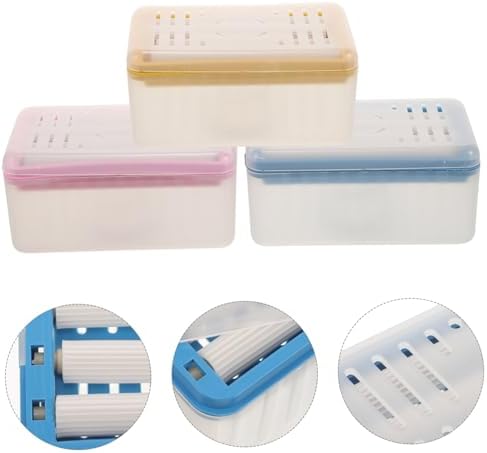 3pcs Soap Foaming Boxes with Rollers for Bathroom and Kitchen Countertop Multifunctional Soap Dispensers with Spring-Loaded Base and Rich in Yellow Blue Pink - Image 3